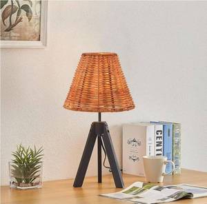 lot 63455 image: Empire Clip On Chandelier Lamp Shade, Small Lamp Shade Rattan, Boho Wicker Lamp Shades Mini, Replacement Lampshade 3 Top x 6 Bottom x 5 Slant Height(1 Pack) - Retail $20