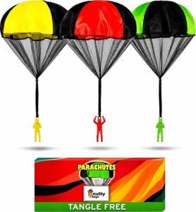 lot 63460 image: nutty toys Parachute Toys for Kids - Tangle Free Outdoor Flying Parachute Men, Top Indoor & Outside for 3 4 5 6 7 8 9 10 11 12 Year Old, Best Easter Basket Stuffers Idea 2026, Unique Boy & Girl GiftsAmazons Choice - Retail $13