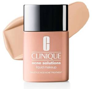lot 63472 image: Clinique Acne Solutions Liquid Foundation Makeup With Salicylic Acid For Dry Combination to Oily Skin Types  Medium Coverage, Natural Matte Finish, ad ivory cn28 - Retail $40
