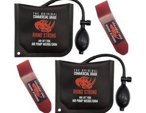 lot 63479 image: The Original Rhino Strong Commercial Grade Air Wedge Bag 2.0 Pump Professional Leveling Kit & Alignment Tool Shim Bag in the Popular Medium Size (2 Pack). - Retail $17