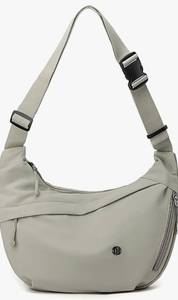 lot 63481 image: Nylon Crescent Cross body Bag for Women, Casual Medium Lightweight Shoulder Tote Handbag Travel Purse with Adjustable Strap - Retail $20
