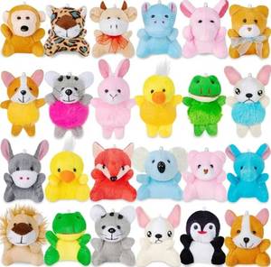 lot 63485 image: 24 Pack Mini Stuffed Animals Bulk Party Favors For Kids Treasure Box Toys Classroom Plush Toys Claw Machine Key Chains Carnival Prizes Small Valentine Halloween Christmas Gifts Stocking Stuffers - Retail $19