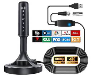 lot 63491 image: TV Antenna Signal Booster, Coverage Up to 800 Miles, Amplified Hd Digital TV Antenna, Supports 4K Indoor Full HD Smart TV (Updated Version) - Retail $22