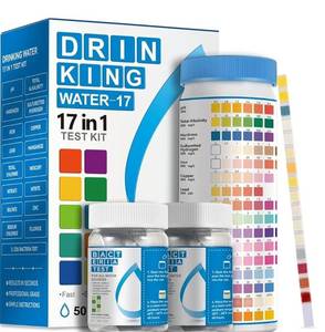 lot 63498 image: Drinking Water Test Strips 17 in 1 40 Strips  1 Bacteria Tester Kits, Complete Water Testing Kits for Home, Well, Tap Water, City Water, Flood Water Testing Strips (K03-50) - Retail $15