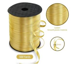 lot 63511 image: 500 Yards Curling Ribbon-Balloon Ribbon-Balloon String for Art&Craft Decor, Gift Wrapping, Ribbons and Bows for Graduation Christmas New Year Birthday Gifts Supplies (Gold) - Retail $6