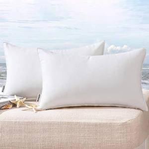 lot 10323 image: MIULEE Pack of 2 Decorative Outdoor Waterproof Pillow Covers Garden Cushion Sham Throw Pillowcase Shell for Spring Patio Tent Couch 12x20 Inch White
