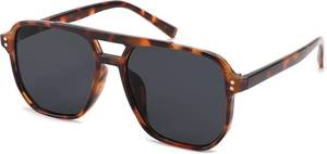 lot 10350 image: FEISEDY Retro Square Aviator Sunglasses Women Men 70s Vintage Trendy Plastic Frame Sun Glasses B2835