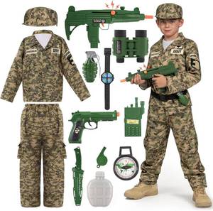 lot 10351 image: Spooktacular Creations Army Costume for Boys, Kids Military Costume, Soldier DressUp with Accessories for Halloween Roleplay