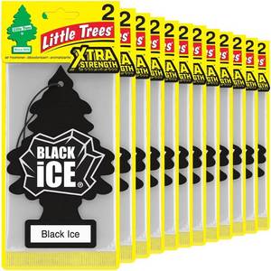 lot 10358 image: LITTLE TREES Car Air Freshener  Xtra Strength Provides Long-Lasting Scent for Auto or Home  Extra Boost of Fragrance  Black Ice, 24 Air Fresheners