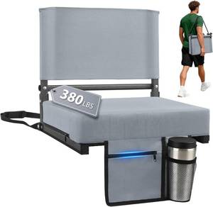 lot 10372 image: Sekey Stadium Seats with Back Support - 18.4 Wide Padded Stadium Chairs for Bleachers with 16.85 Backrest - Portable Bleacher Seat with Shoulder Strap for Outdoor Events