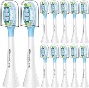 lot 10378 image: 12 Pack Toothbrush Replacement Heads for Philips Sonicare, Electric Brush Heads Compatible with Phillips Sonic Snap-on Care Head (White)