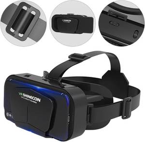 lot 17081 image: Virtual Reality VR Headset 3D Glasses,Support 4.7-7 Inch Version Virtual Reality Glasses Stereo Headphones 3D Glasses, VR Glasses for TV, Movies, Video Games(Black)