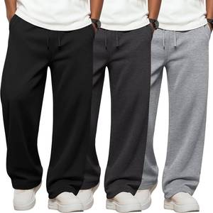 lot 17860 image: 2 Pack Boys Sweatpants Straight Leg Athletic Open Bottom Joggers Lightweight Drawstring Kid Pants with Pockets, Size 2xl, TWO PAIRS