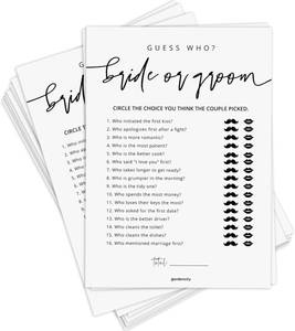 lot 17861 image: GardenCity Guess Who Bride or Groom, Bridal Shower Games for 50 Guests, Minimalist