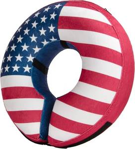 lot 17868 image: BENCMATE Inflatable Dog Cone Collar Alternative, Soft Dog Cone for Small Medium Large Dogs and Cats, Neck Recovery ECollar Donut Collar After Surgery (XXLarge, Flag)