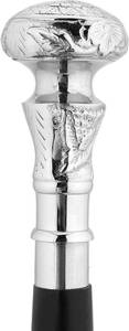 lot 17875 image: Ajuny Wooden Walking Stick for Men Women Seniors Lightweight Detachable 36 Inches Handmade Cane with Decorative Silver Round Flower Brass Handle Unique Gift for Adults