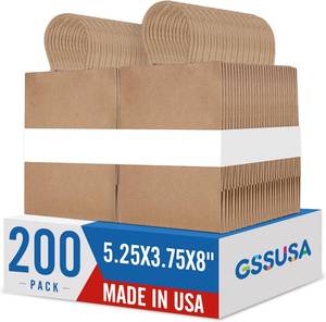 lot 17897 image: GSSUSA 200 Pack Brown Paper Bags 5.25x3.75x8 Inch Small Gift Bags with Handles Bulk, Brown Kraft Bag for Small Business, Sturdy Grocery Retail Shopping Birthday Party Favor Craft Bag