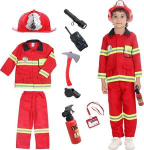 lot 17903 image: Fireman Costume For Kids Fire Chief Cosplay Role Play Toys