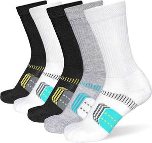 lot 17906 image: suaskk Womens Cushioned Athletic Running Crew Socks Breathable Wicking Comfort Hiking Socks 5 Pairs