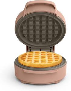lot 17890 image: bella Snack-n-Store Mini Waffle Maker, EverGood Ceramic Nonstick Coating, Cord Wrap, Ready Indicator Light &amp Cool Touch Handles, Stackable Design &amp Customizable Plates, 400 Watt, Blossom&nbsp