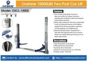 lot 58057 image: Onshine 10000 Pound Two Post Vehicle Lift with 220 Volt Hydraulic Power Unit (OSCL-10000-GRAY)