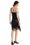 Women's 1920s Flapper Dress V Neck Slip Dress Roaring 20s Great Gatsby Dress for Party (Black, XL) - Retail: $55