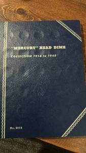 lot 40378 image: Mercury Head Dime Collection 1916-1945 Whitman Album No. 9014 with Coins