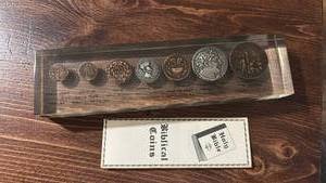lot 40393 image: Biblical Coins Replica Set in Acrylic Display with Booklet