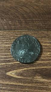 lot 40418 image: 1776 British King George III Halfpenny Copper Coin