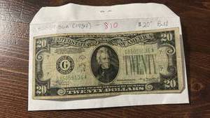 lot 40419 image: 1934 Series A US $20 Federal Reserve Note - Serial G85059136A