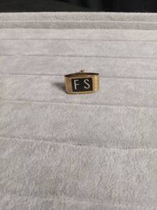 lot 6108 image: Gold-Tone Monogram Cufflink with FS Initials