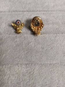 lot 6119 image: BPOE Elks Lodge Lapel Pin Set - Membership & Clock Design