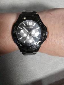 lot 6128 image: Donald J. Trump Black Stainless Steel Chronograph Watch
