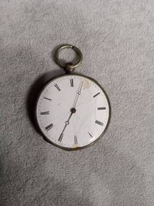 lot 6146 image: Silver Open Face Pocket Watch with Roman Numeral Enamel Dial