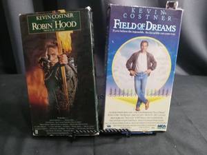 lot 5719 image: Kevin Costner VHS Movie Collection - Field of Dreams and Robin Hood Prince of Thieves