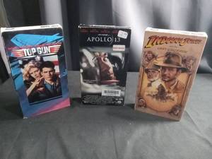 lot 5723 image: Classic Movie VHS Collection - Top Gun, Apollo 13, Indiana Jones Last Crusade