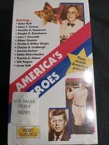 lot 5725 image: Americas Heroes VHS Documentary Video Classics