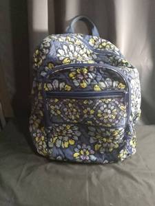 lot 5737 image: Vera Bradley Floral Quilted Backpack with Multiple Compartments
