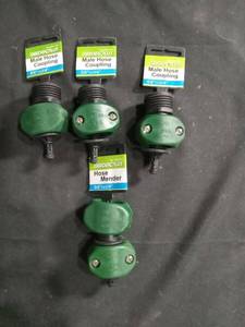 lot 6008 image: Garden Plus Male Hose Coupling and Hose Mender Set 58 to 34