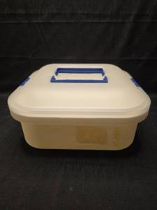 lot 50837 image: Iris Schwartz Square Plastic Storage Container with Locking Lid