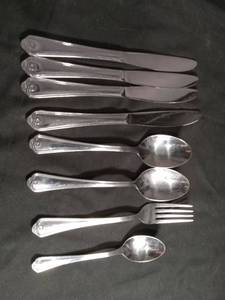 lot 50290 image: Silver-Plate Flatware Set with Scroll Handle Design