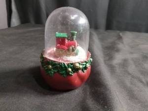 lot 50455 image: Christmas Train Snow Globe Dome Figurine