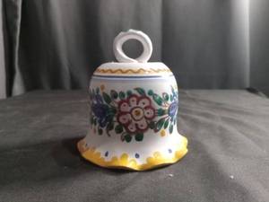 lot 50461 image: Hand-Painted Porcelain Decorative Bell with Floral Design