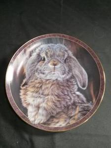 lot 50476 image: Bradford Exchange Im All Ears Bunny Tales Collector Plate by Vivi Crandall