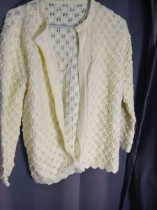 lot 50481 image: Cream Open-Knit Cardigan Sweater