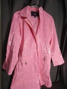 lot 50482 image: U.S. Polo Assn. Girls Pink Glossy Rain Jacket Size 1416