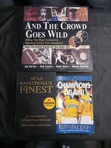 lot 5763 image: And The Crowd Goes Wild Classic Sports Audio CD Collection with Basketball Books