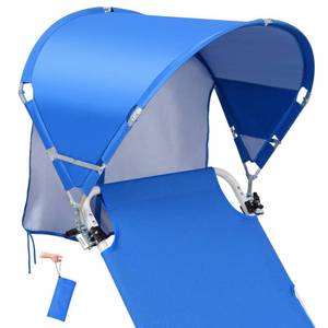 lot 7249 image: Universal Wind-Resistant Chair Umbrella Canopy, Foldable Portable UPF 50 Sun Shade Attachment with Adjustable Clamp, Fits Most Beach, Camping, Lawn, Sports, Tanning, Zero Gravity Chairs, Patented