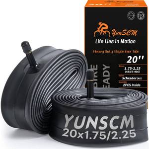 lot 7259 image: 2-PCS 20 Heavy Duty Bike Tubes 20x1.751.952.102.1252.25 Premium Quality Butyl 20 Bicycle Inner Tubes Compatible with 20 x 1.75-2.25 Kids, BMX, City, Mountain Bike Tire Tubes Schrader Valve