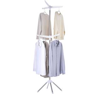lot 7265 image: CASAMAYA Clothes Drying Rack Foldable, 74.8 inch 2 Tier Laundry Drying Rack with Rotating Clothes Rail for 54 Pieces of Clothes, Space Saving, Indoor, Stainless Steel, White and Silver CDR002W01